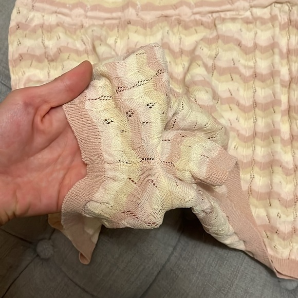 Free People Intimately Free Chevon Pink Beige and Cream Knitted Shorts - Picture 7 of 9